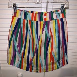 0 Kate Spade rainbow stripe denim material skirt
